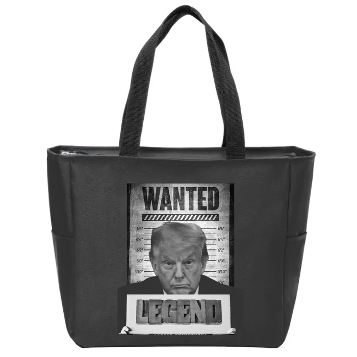 Trump 2024 Mugshot President Legend Zip Tote Bag