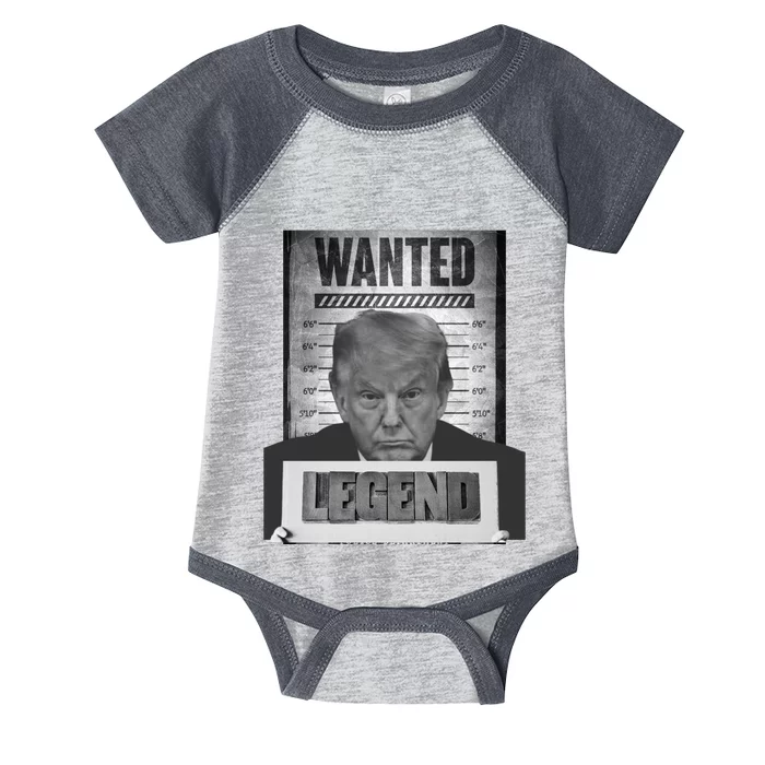 Trump 2024 Mugshot President Legend Infant Baby Jersey Bodysuit