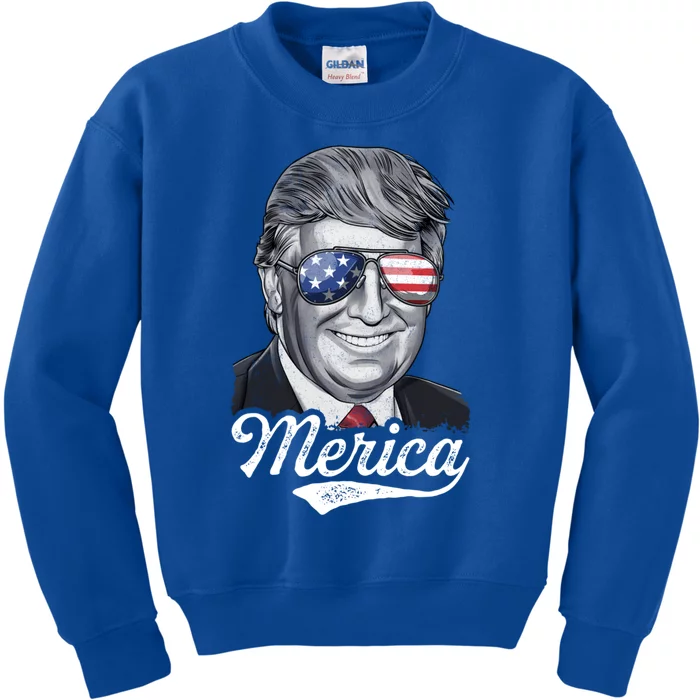 Trump 2020 Merica Presidential Campaign Gift Kids Sweatshirt