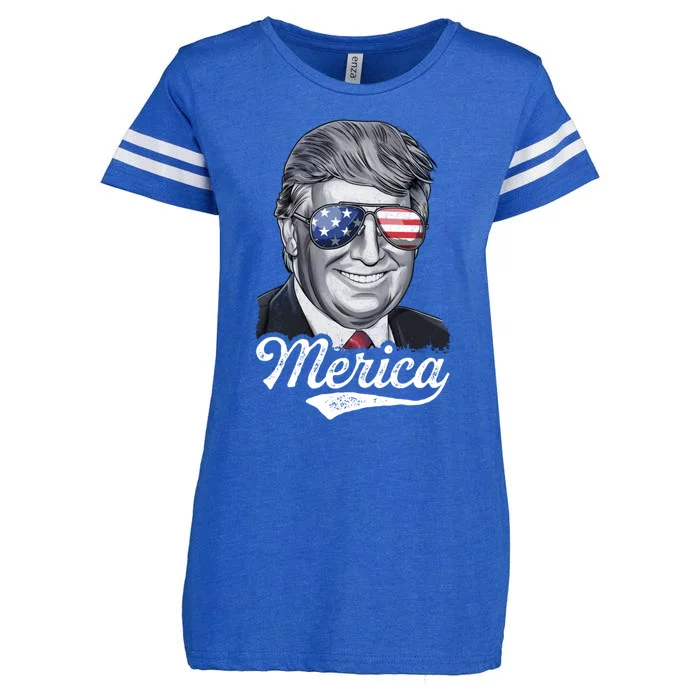 Trump 2020 Merica Presidential Campaign Gift Enza Ladies Jersey Football T-Shirt