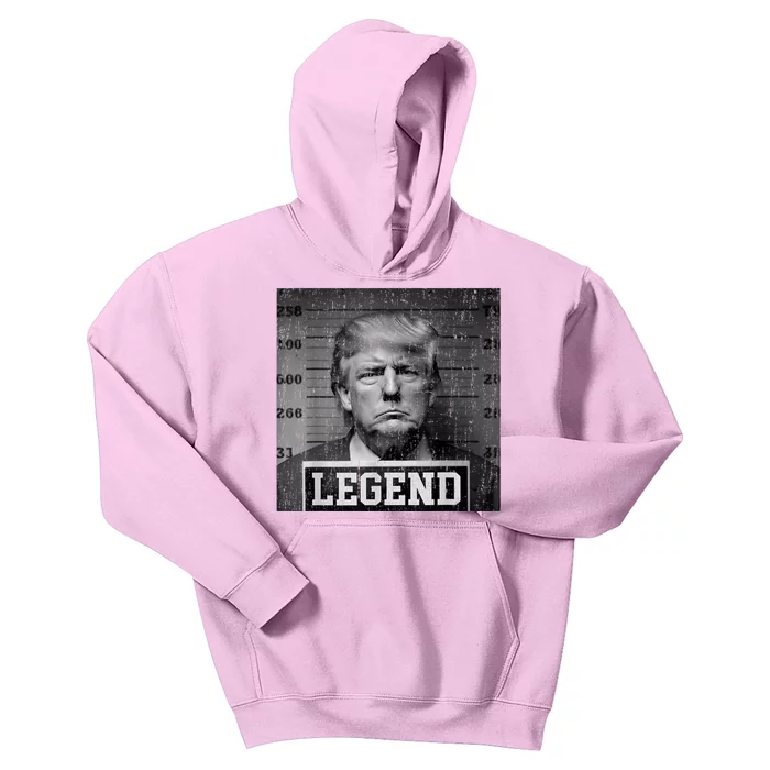 Trump 2024 Mugshot President Legend Pro Trump Kids Hoodie