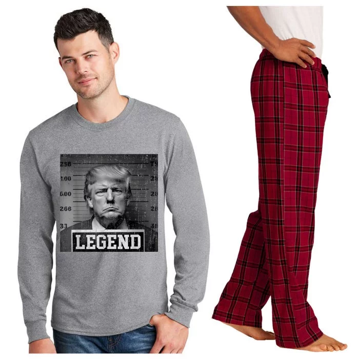 Trump 2024 Mugshot President Legend Pro Trump Long Sleeve Pajama Set