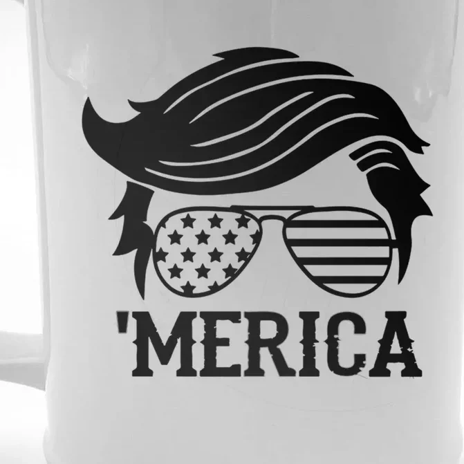 Trump 2020 Merica America First Gift Front & Back Beer Stein