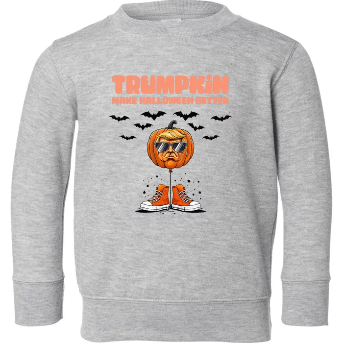 Trumpkin 2024 Make Halloween Great Again Vintage Toddler Sweatshirt