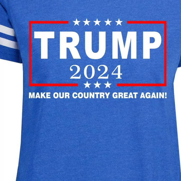 Trump 2024 Make Our Country Great Again Enza Ladies Jersey Football T-Shirt