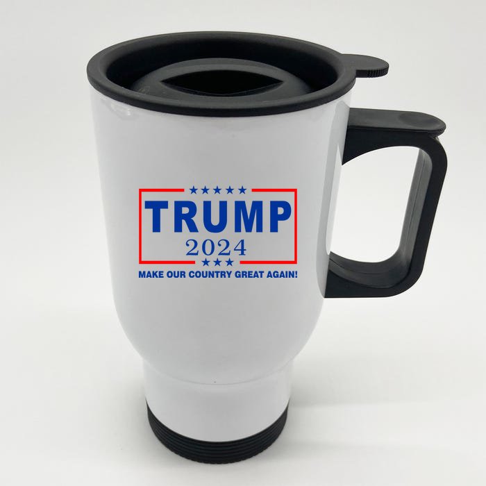 Trump 2024 Make Our Country Great Again Front & Back Stainless Steel Travel Mug