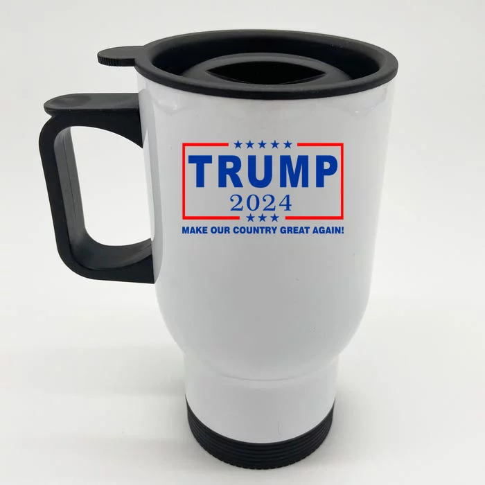 Trump 2024 Make Our Country Great Again Front & Back Stainless Steel Travel Mug