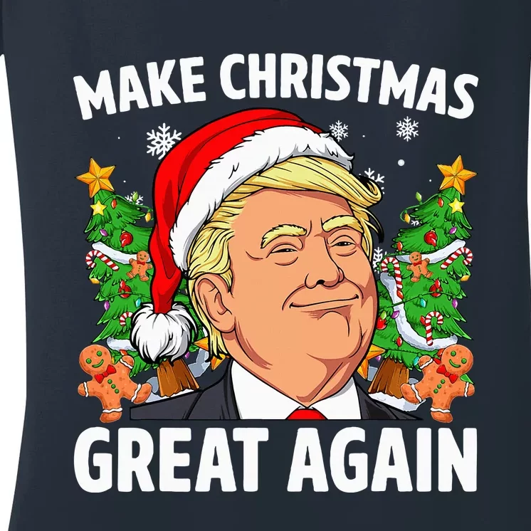 Trump 2024 Make Christmas Great Again Women's V-Neck T-Shirt