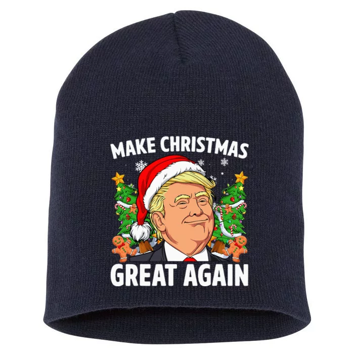 Trump 2024 Make Christmas Great Again Short Acrylic Beanie