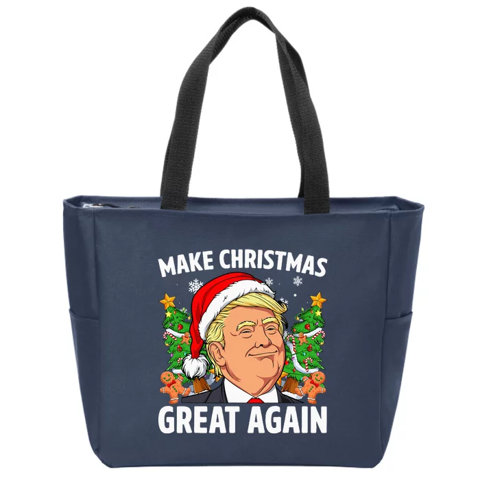 Trump 2024 Make Christmas Great Again Zip Tote Bag