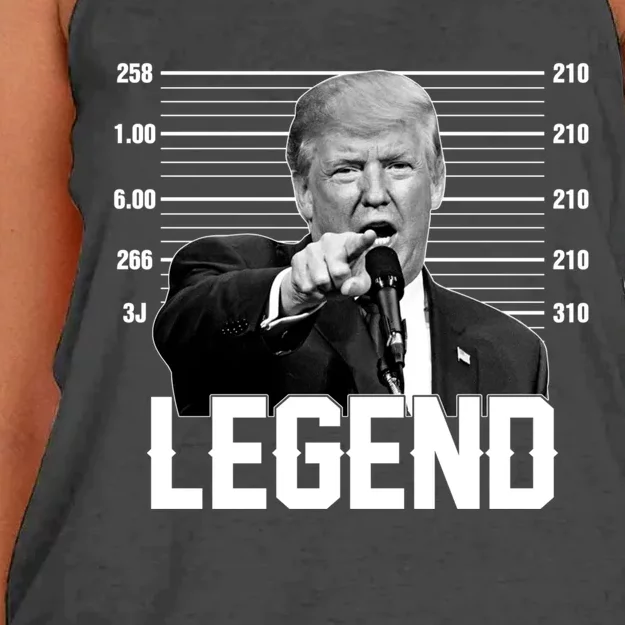 Trump 2024 Mugshot President Legend Vote Election Women's Knotted Racerback Tank