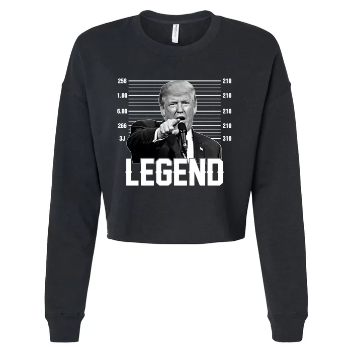 Trump 2024 Mugshot President Legend Vote Election Cropped Pullover Crew