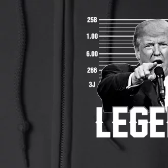 Trump 2024 Mugshot President Legend Vote Election Full Zip Hoodie