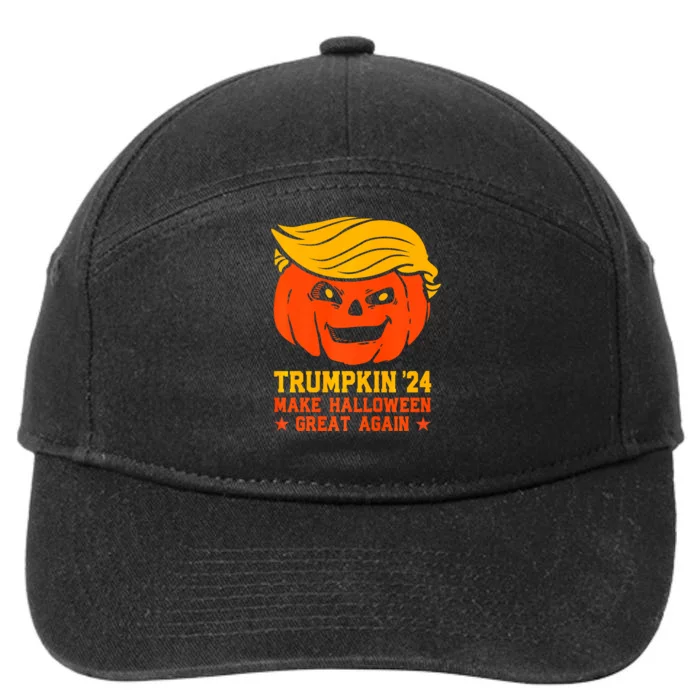 Trumpkin 24 Make Halloween Great Again Funny Trump 2024 Design 7-Panel Snapback Hat