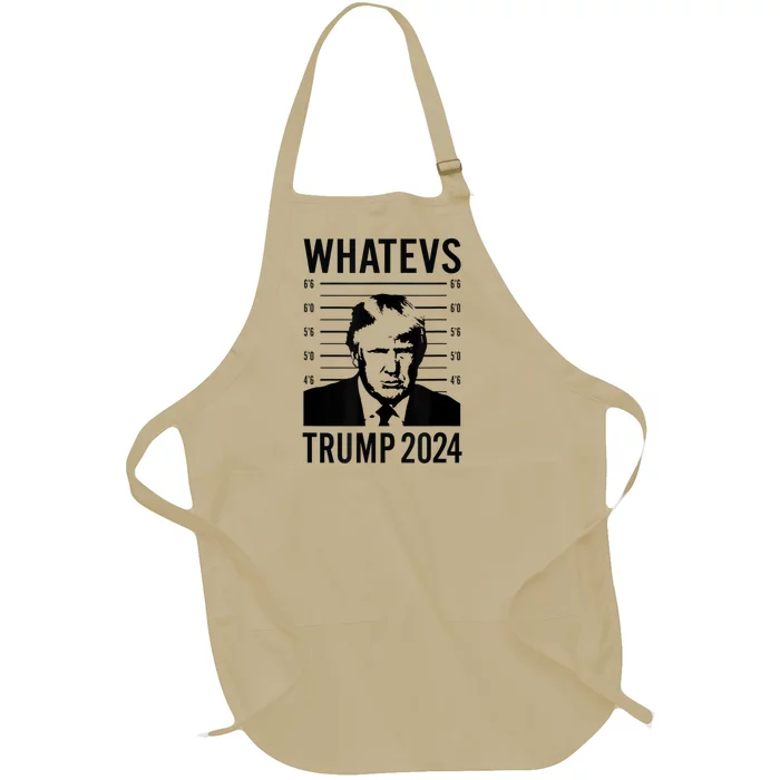 Trump 2024 Mugshot President Whatevs Full-Length Apron With Pocket