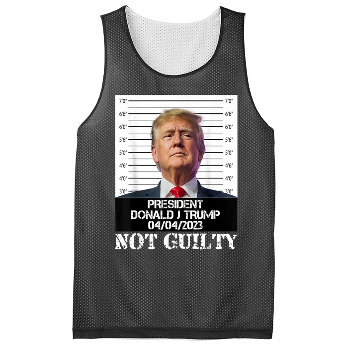 Trump 2024 Mugshot President Free Donald Trump Not Guilty Mesh Reversible Basketball Jersey Tank