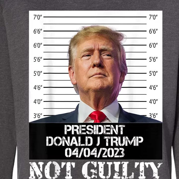 Trump 2024 Mugshot President Free Donald Trump Not Guilty Womens California Wash Sweatshirt