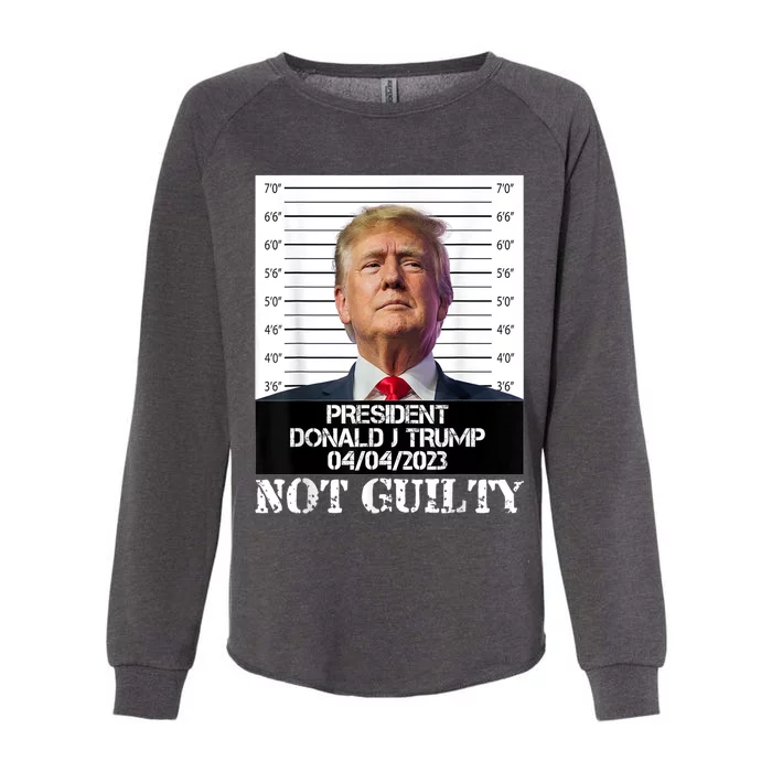 Trump 2024 Mugshot President Free Donald Trump Not Guilty Womens California Wash Sweatshirt