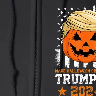 Trumpkin 2024 Make Halloween Great Again American Flag Design Full Zip Hoodie