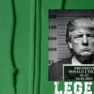 Trump 2024 Mugshot President Legend Full Zip Hoodie