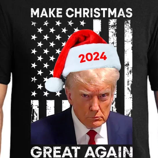 Trump 2024 Make Christmas Great Again American Flag Gift Pajama Set