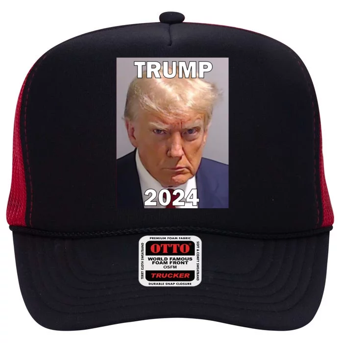 Trump 2024 Mugshot High Crown Mesh Trucker Hat