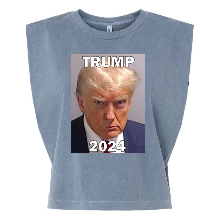 Trump 2024 Mugshot Garment-Dyed Women's Muscle Tee