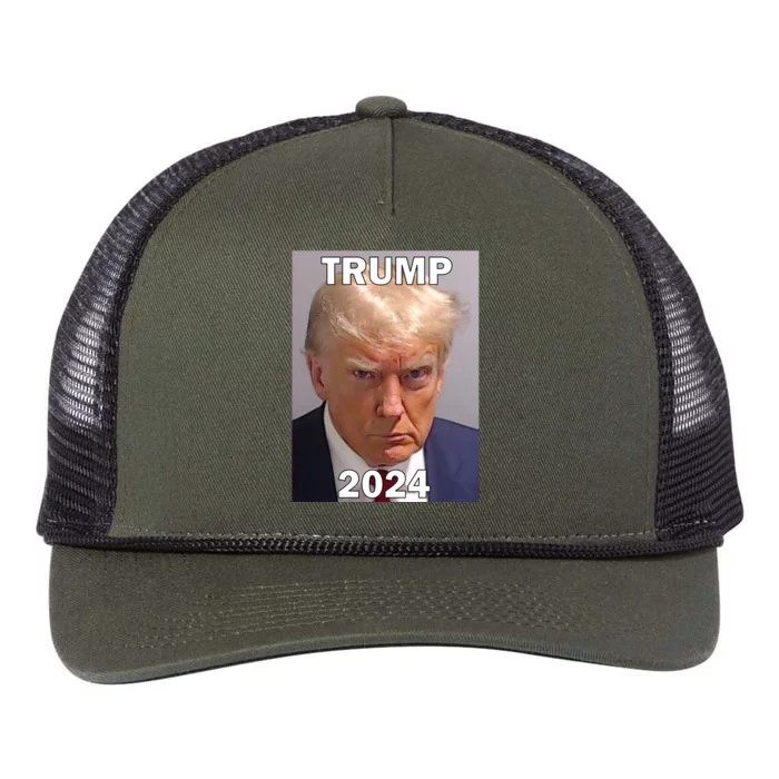 Trump 2024 Mugshot Retro Rope Trucker Hat Cap