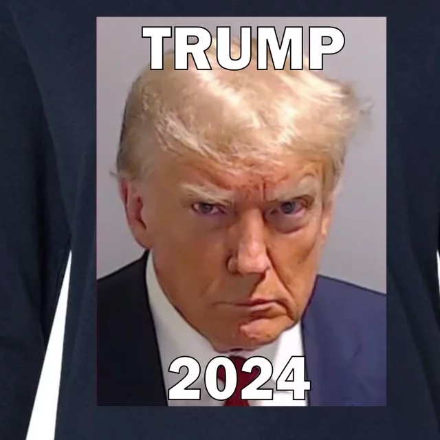 Trump 2024 Mugshot Womens Cotton Relaxed Long Sleeve T-Shirt