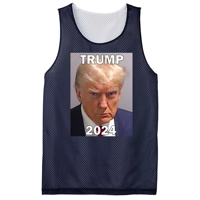 Trump 2024 Mugshot Mesh Reversible Basketball Jersey Tank