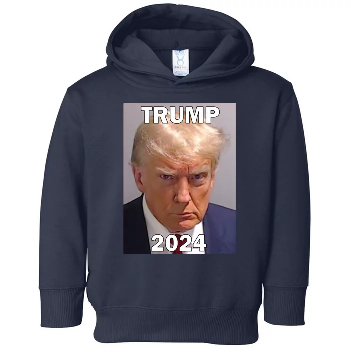 Trump 2024 Mugshot Toddler Hoodie TeeShirtPalace