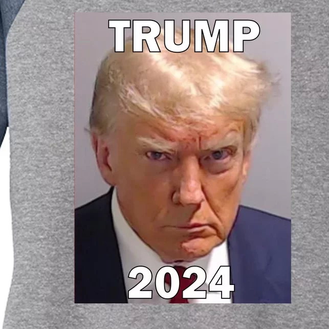 Trump 2024 Mugshot Women's Tri-Blend 3/4-Sleeve Raglan Shirt