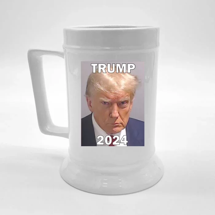 Trump 2024 Mugshot Front & Back Beer Stein