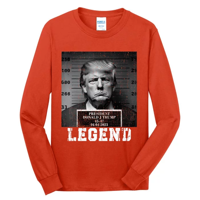 Trump 2024 Mugshot President Legend Tall Long Sleeve T-Shirt