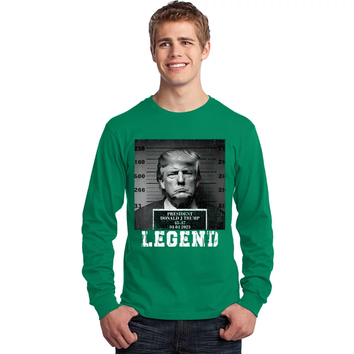 Trump 2024 Mugshot President Legend Long Sleeve Shirt