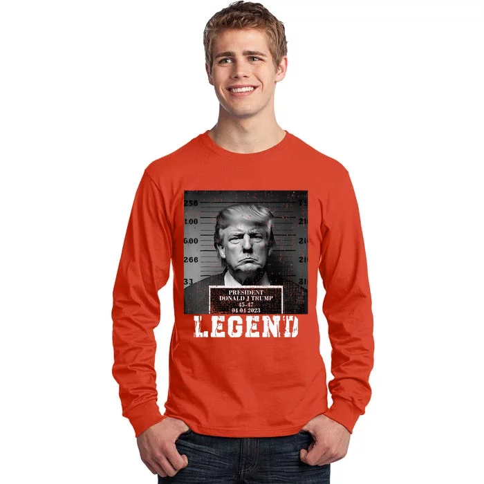 Trump 2024 Mugshot President Legend Tall Long Sleeve T-Shirt