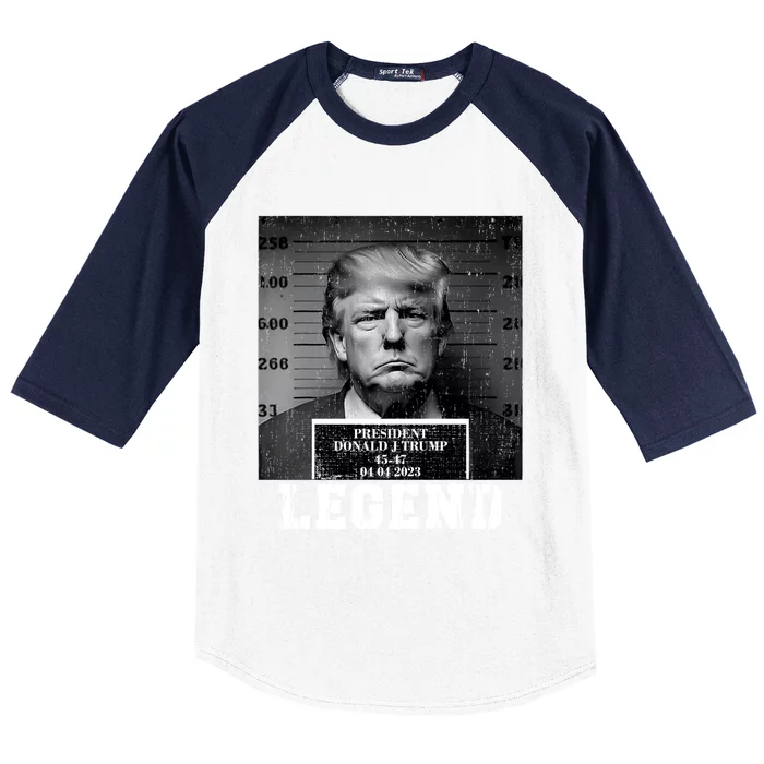 Trump 2024 Mugshot President Legend Baseball Sleeve Shirt