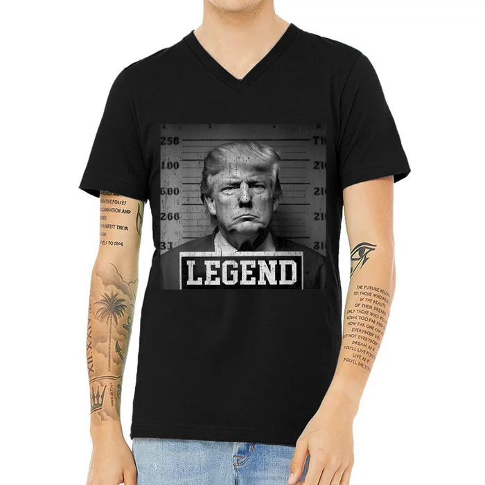 Trump 2024 Mugshot President Legend V-Neck T-Shirt