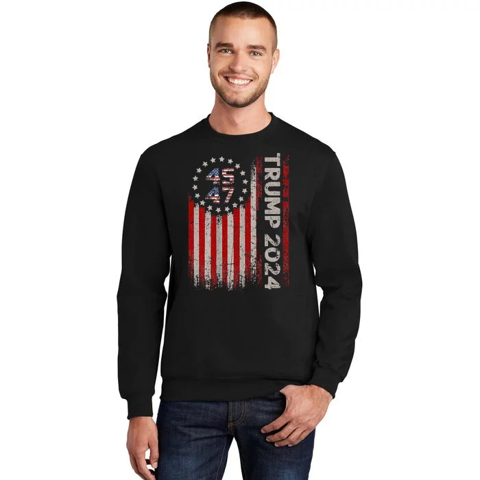 Trump 2024 Mugshot President Legend Tall Sweatshirt