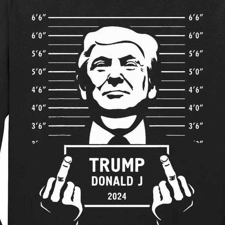 Trump 2024 Mugshot Style Poster Tall Long Sleeve T-Shirt