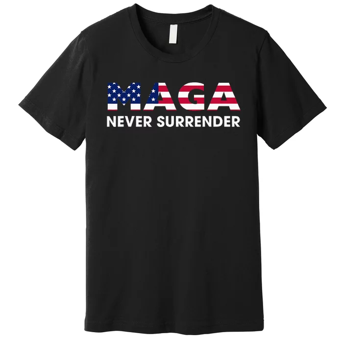 Trump 2024 Maga Never Surrender Premium T-Shirt