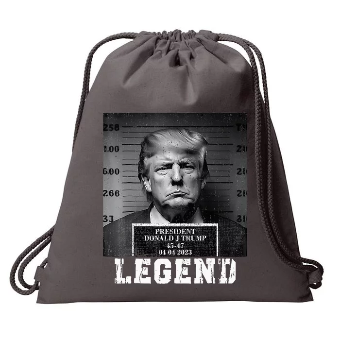 Trump 2024 Mugshot President Legend Drawstring Bag