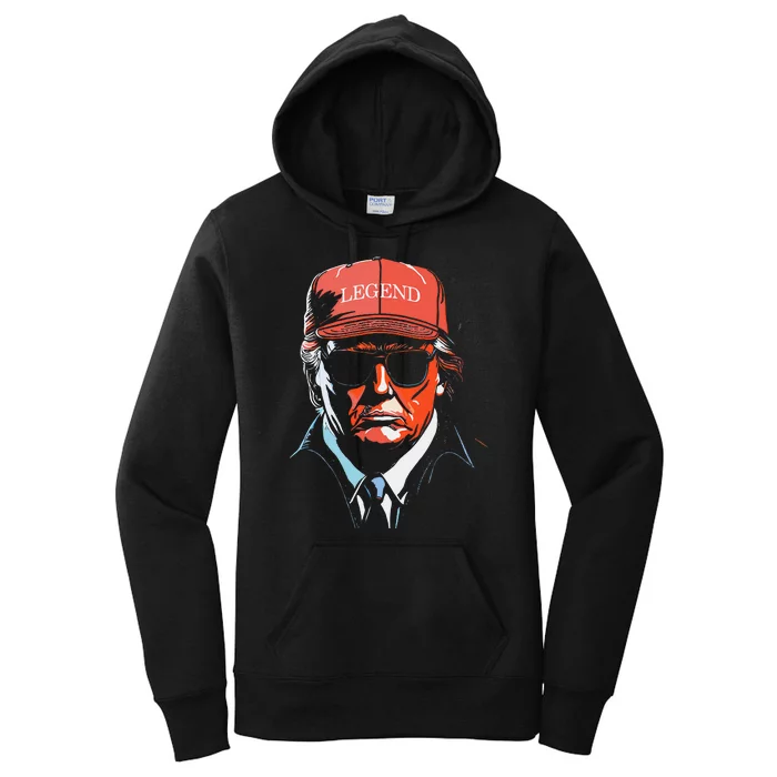 Trump 2024 Mugshot President Legend Women's Pullover Hoodie