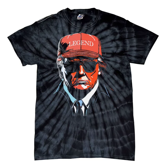 Trump 2024 Mugshot President Legend Tie-Dye T-Shirt