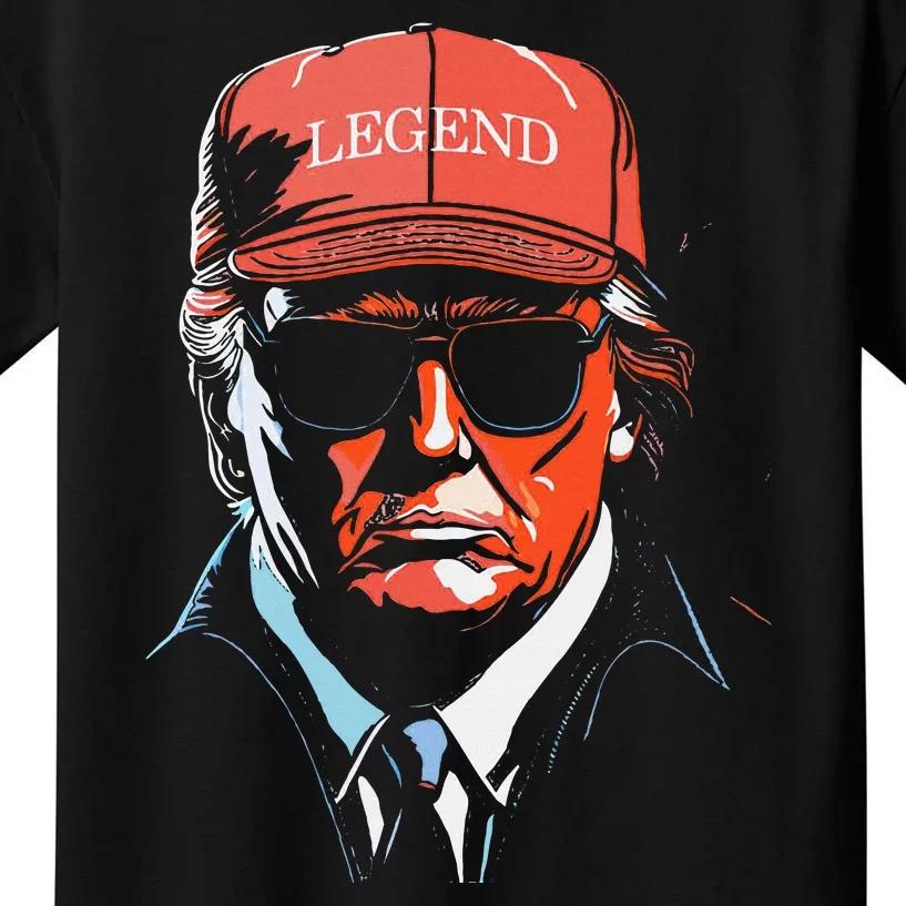 Trump 2024 Mugshot President Legend Kids T-Shirt