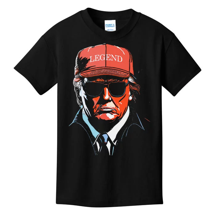 Trump 2024 Mugshot President Legend Kids T-Shirt