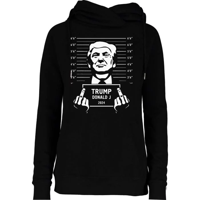 Trump 2024 Mugshot Style Poster Womens Funnel Neck Pullover Hood