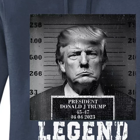 Trump 2024 Mugshot President Legend Women's Pullover Hoodie