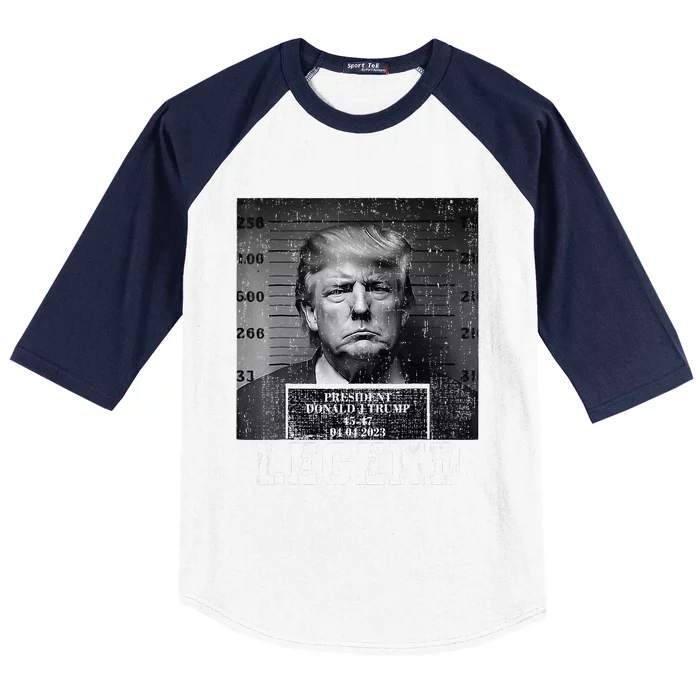 Trump 2024 Mugshot President Legend Baseball Sleeve Shirt