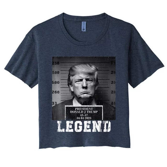 Trump 2024 Mugshot President Legend Women's Crop Top Tee